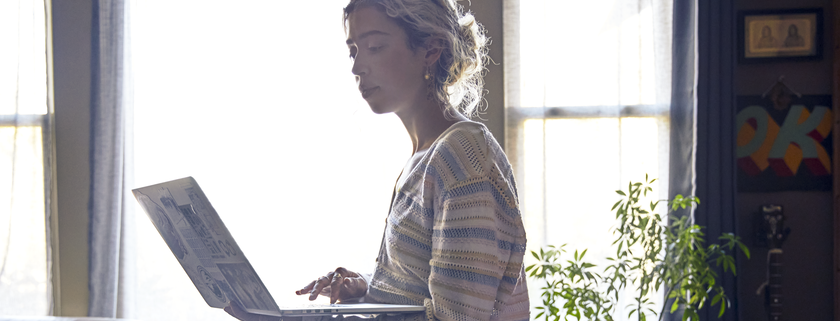 Girl on her computer