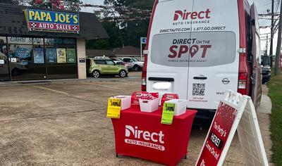 Dottie Van in a parking lot in Louisiana