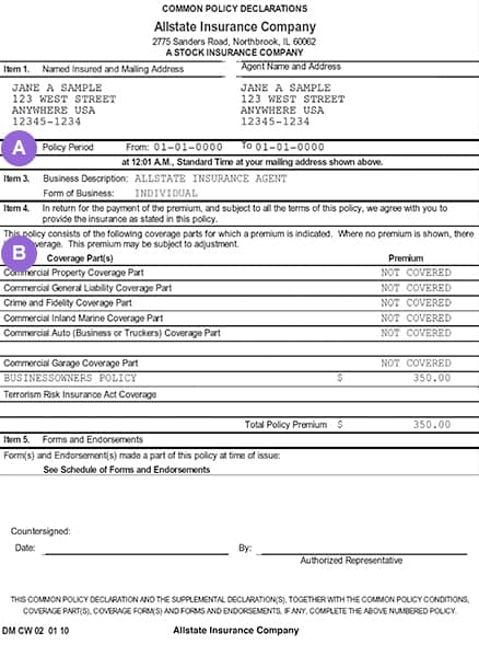 Business Insurance Policy Declarations | Allstate