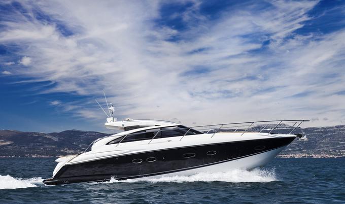 Power boat on water.   