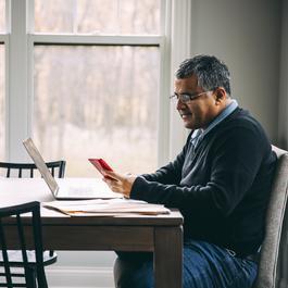 dad working from home