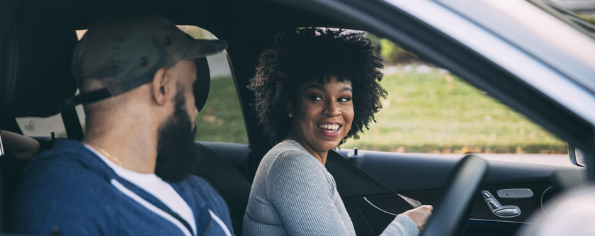 Man and woman in car