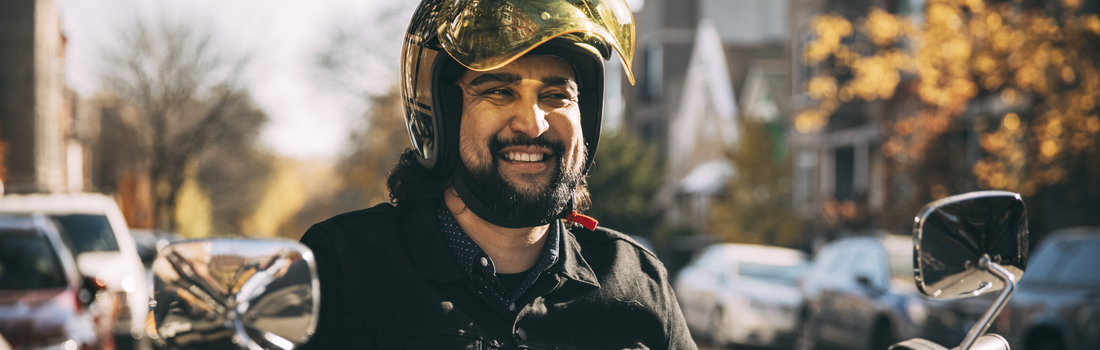 guy going on motorcycle