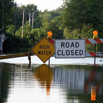 flooded road closed