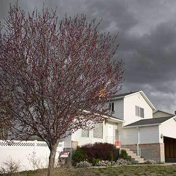 storm clouds over house