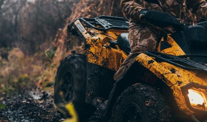 atv in mud