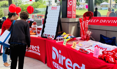 Direct Auto table set up at the Car & Bike Show in Lynchburg VA 