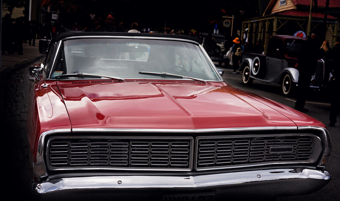 Senior woman buying car