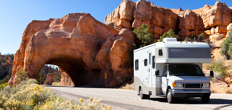 Driving motorhome through Bryce Canyon National Park