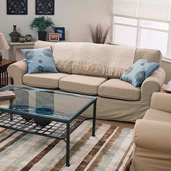 living room with couches and tables