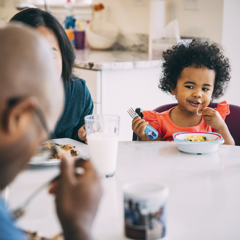 Family eating lunch.