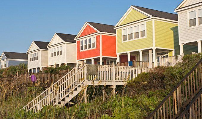 Colorful beach homes