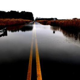 Flooded country road.