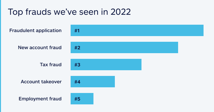 Graph of top fraud we've seen in 2022