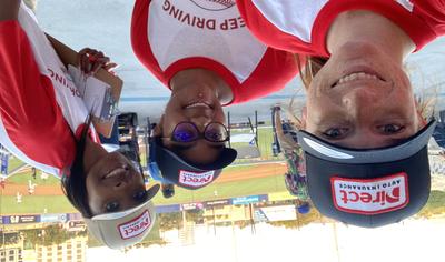 Mississippi Area Marketing Manager Hayley with local Gulfport Direct Auto Agents Kailyn and Dominique at a Shuckers baseball game in Biloxi, MS this summer. 