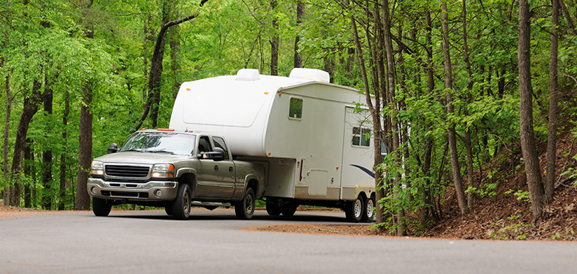 Towing rv trailer up hill