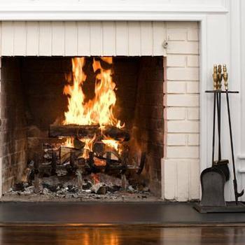 Fire in fireplace
