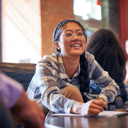a person sitting at a table