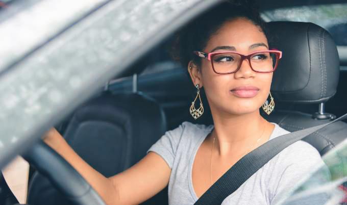 young woman driving