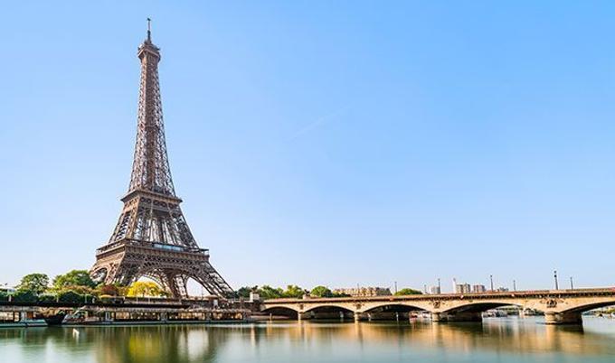 View of Eiffel Tower from river