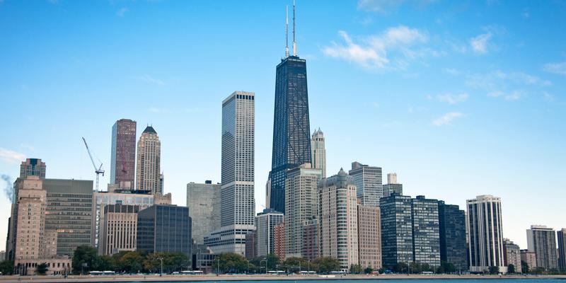 Chicago skyline from Lake Michigan