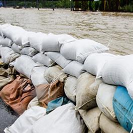 Sand bags in flood