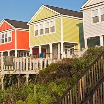 Colorful beach homes