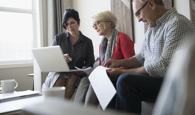 Couple meeting with a financial professional.
